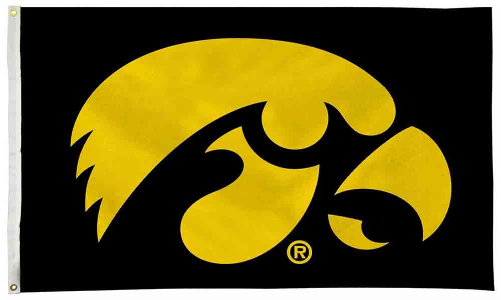 NCAA Flag Iowa Hawkeyes Flag-3x5 FT Iowa University Banner-100% polyester-2 Metal Grommets