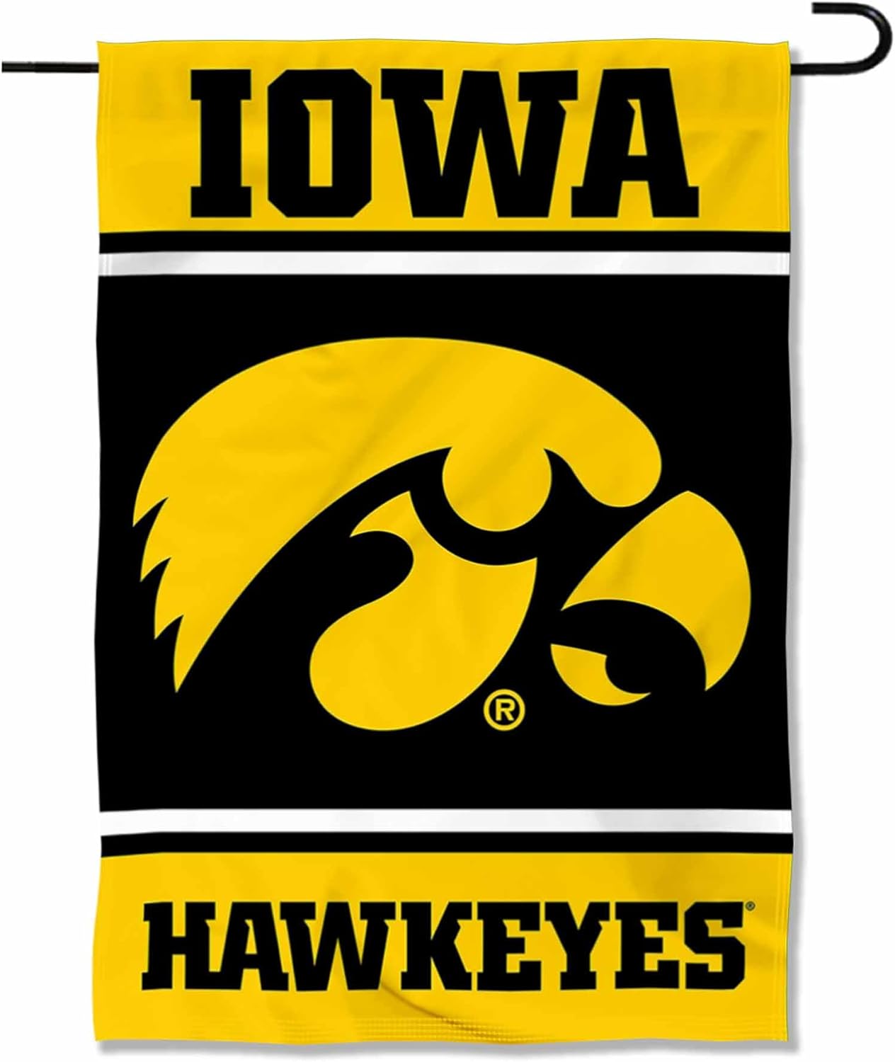NCAA Iowa Hawkeyes Garden Flag- Iowa University Hawks Banner-100% polyester