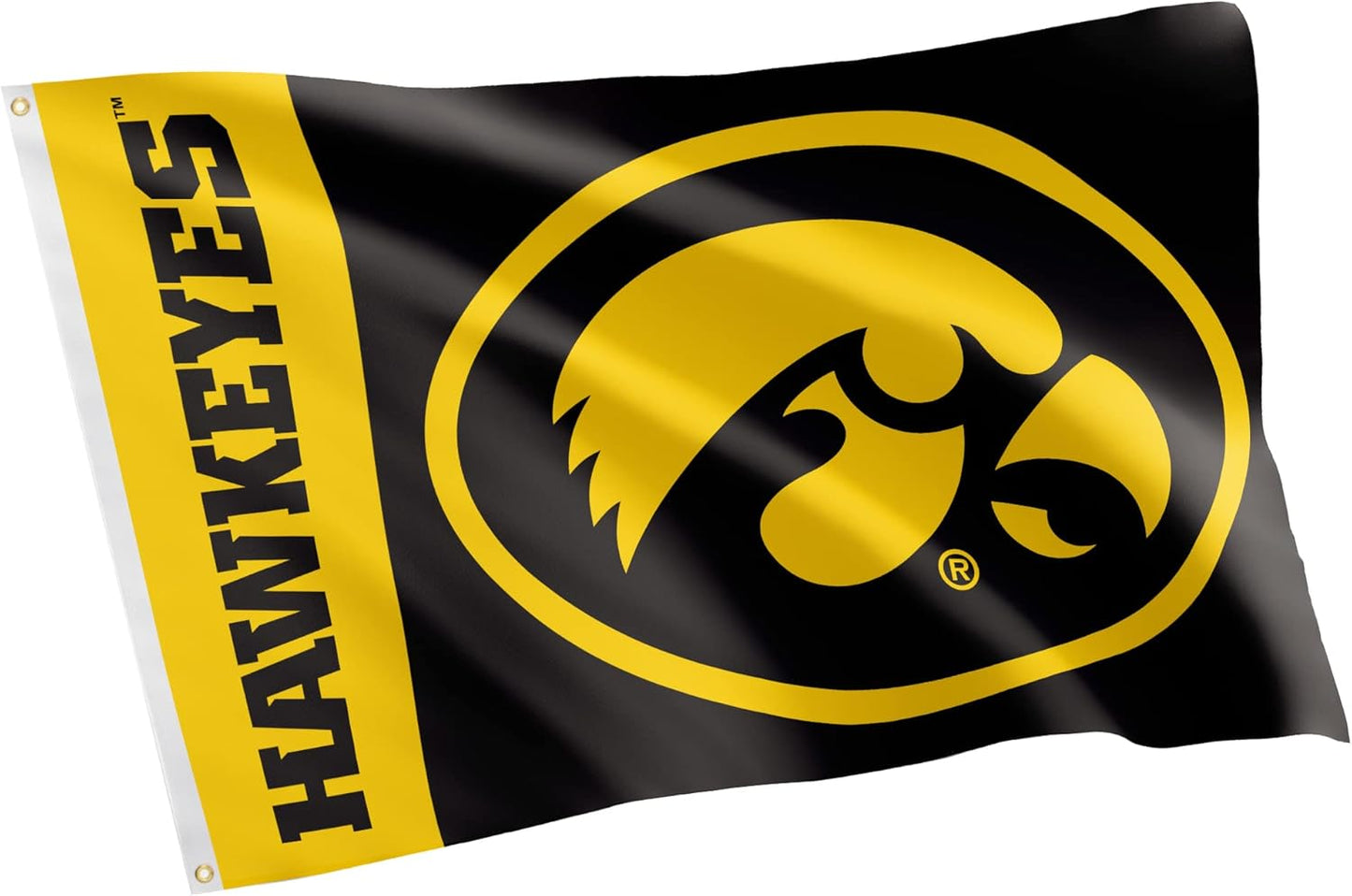 NCAA Iowa Hawkeyes Flag-3x5 FT Iowa University Banner-100% polyester-2 Metal Grommets