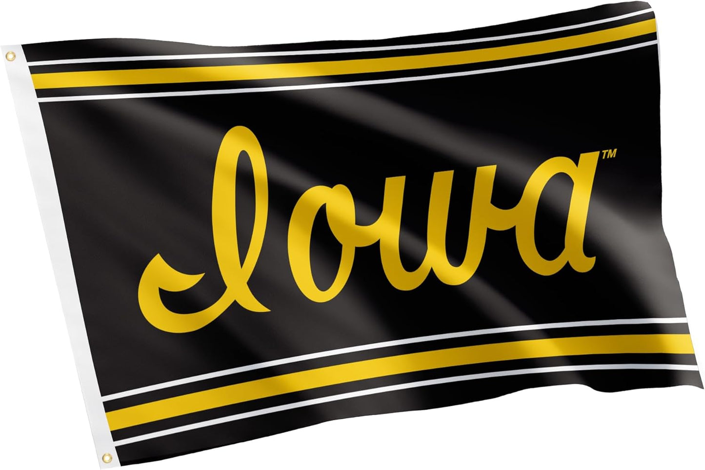 Iowa Hawkeyes Flag-3x5 FT NCAA Iowa Hawkeyes Flag-3x5 FT Iowa University Banner-100% polyester-2 Metal Grommets Iowa University Banner-100% polyester-2 Metal Grommets