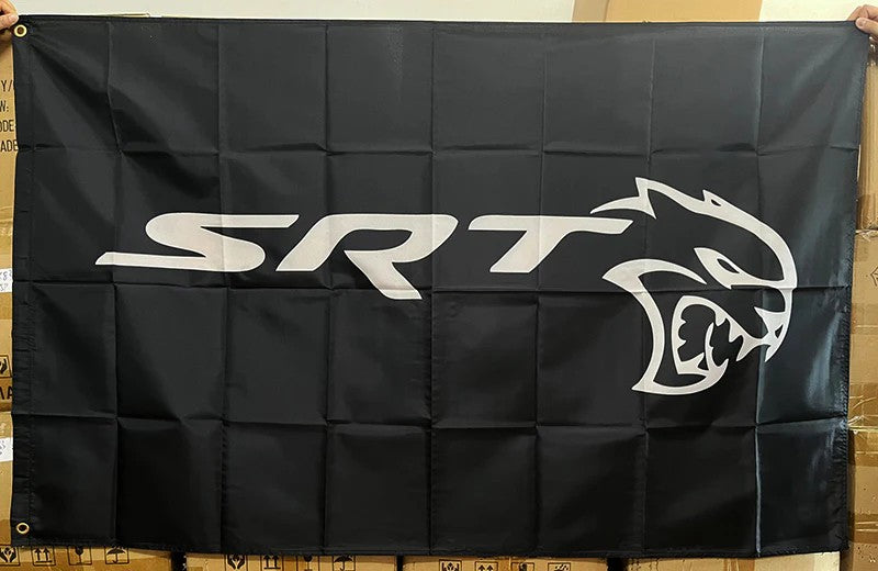Dodge SRT Hellcat Flag-3x5 Banner-100% polyester-Black