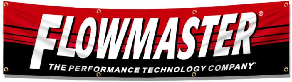 Flowmaster Banner-2x8 FT-100% polyester-8 Metal Grommets -Flowmaste Flag