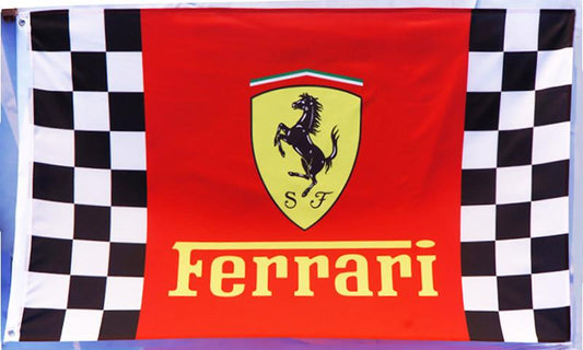 Ferrari checkered Flag for car racing-3x5 FT-100% polyester Banner