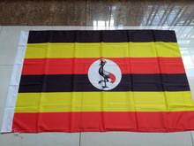 Uganda national flag 100% polyster 90*150CM Uganda banner