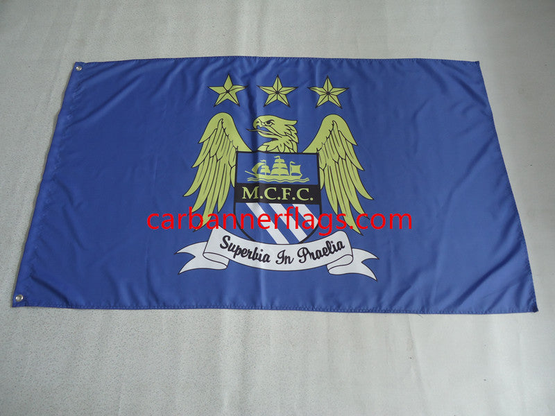 Manchester City FC flag 100% polyester M.C.F.C banners 3x5Ft