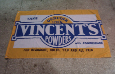 Vincent Powders Flag-3x5 FT genuine pink Vincent powders Banner-100% polyester-2 Metal Grommets
