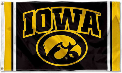 Iowa Hawkeyes Flag-3x5 FT NCAA Iowa Hawkeyes Flag-3x5 FT  Iowa University Banner-100% polyester-2 Metal Grommets Iowa University Banner-100% polyester-2 Metal Grommets