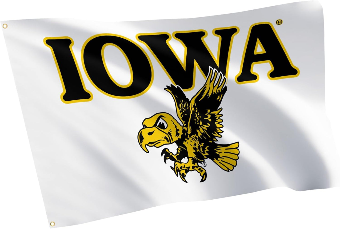 NCAA Iowa Hawkeyes Flag-3x5 FT  Iowa University Hawks Banner-100% polyester-2 Metal Grommets