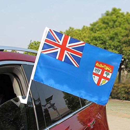 2 Pack Car Window Flag of Ipswich Town Football Club 11X18 Inch - England Ipswich Flag 100% Polyester, White Strong White Flagpole