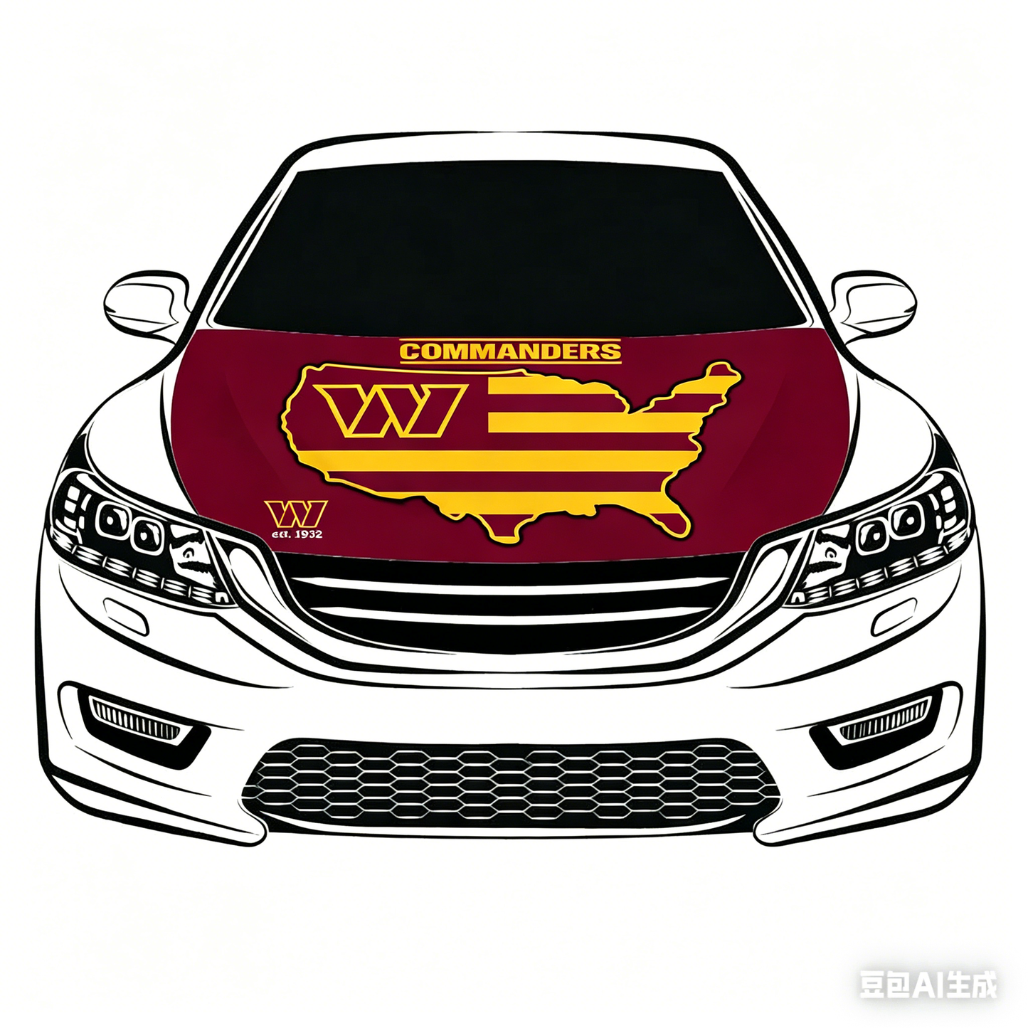 NFL Washington Commanders Flag-3.3x5 Ft 6X7Ft NFL Car Hood Cover Banner Flag Of Washington Redskins-100% polyester
