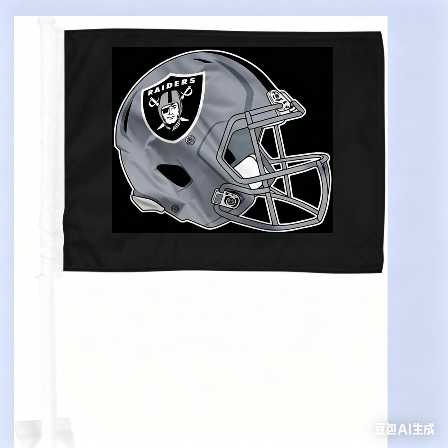 Car Window Flag of Las Vegas Raiders 11X18 Inch(2 pack) 100% Polyester, White Strong White Flagpole