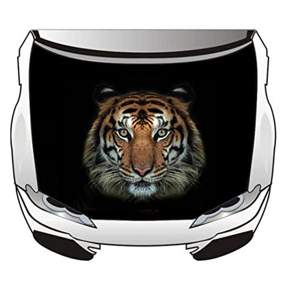 Black Tiger Car Hood Cover Flag , Engine Banner Flag Black Tiger Logo,3.3X5ft,100% Polyester Elastic Fabrics Can be Washed