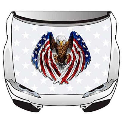 Haliaeetus leucocephalus Logo Car Hood Cover Flag ,Engine Flag,3.3X5ft, 100% Polyester Elastic Fabrics Can be Washed