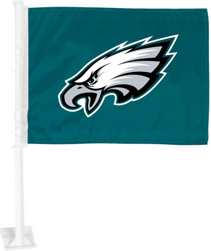 Car Window Flag of Washington Commanders 11X18 Inch(28x46cm) 100% Polyester, White Strong White Flagpole