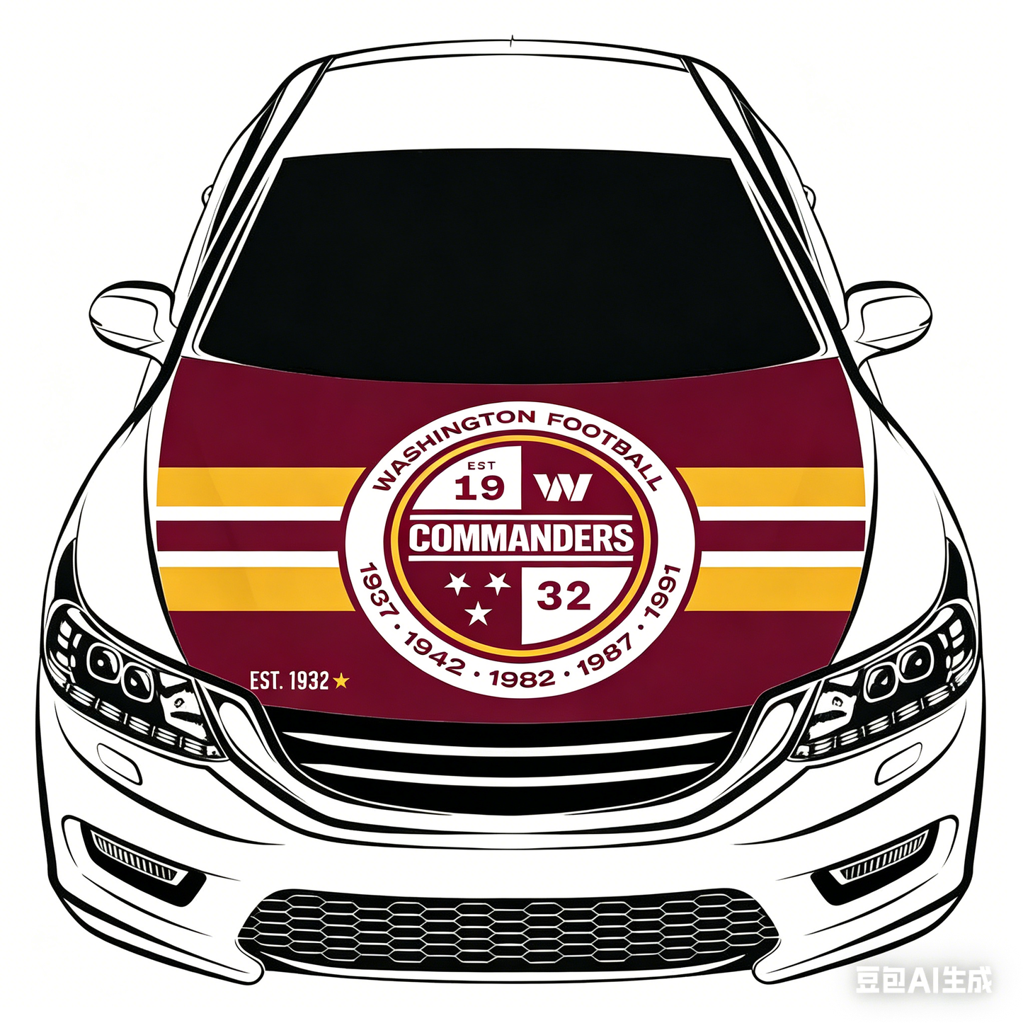 NFL Washington Commanders Flag-3.3x5 Ft 6X7Ft NFL Car Hood Cover Banner Flag Of Washington Redskins-100% polyester