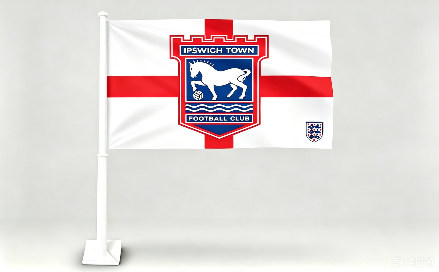 2 Pack Car Window Flag of Ipswich Town Football Club 11X18 Inch - England Ipswich Flag 100% Polyester, White Strong White Flagpole
