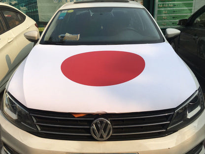 Japan Flag, Car Hood Cover Flag of Japan,Japanese Engine Banner,3.3X5ft,100% Polyester Elastic Fabrics Can be Washed