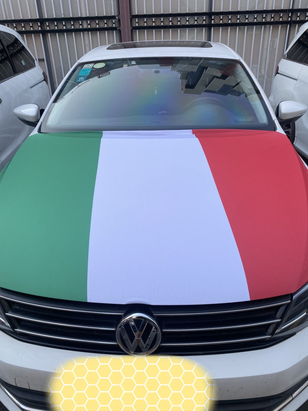 Brazil Car Hood Cover Flag ,Engine Banner Flag of Brazil,3.3X5ft, 100% Polyester Elastic Fabrics Can be Washed Suitable for Car SUV and Pickup Trucks