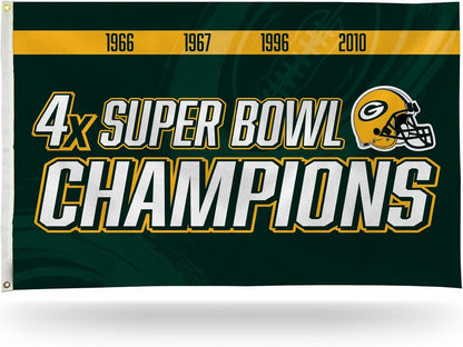 Green Bay Packers Flag-3x5 NFL Packers Banner-100% polyester -Champions-Stripes