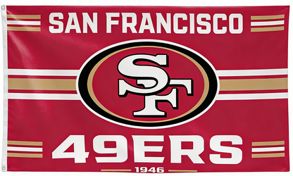 NFL San Francisco 49ers Flag-3x5Ft SF 49ers Banner-100% polyester