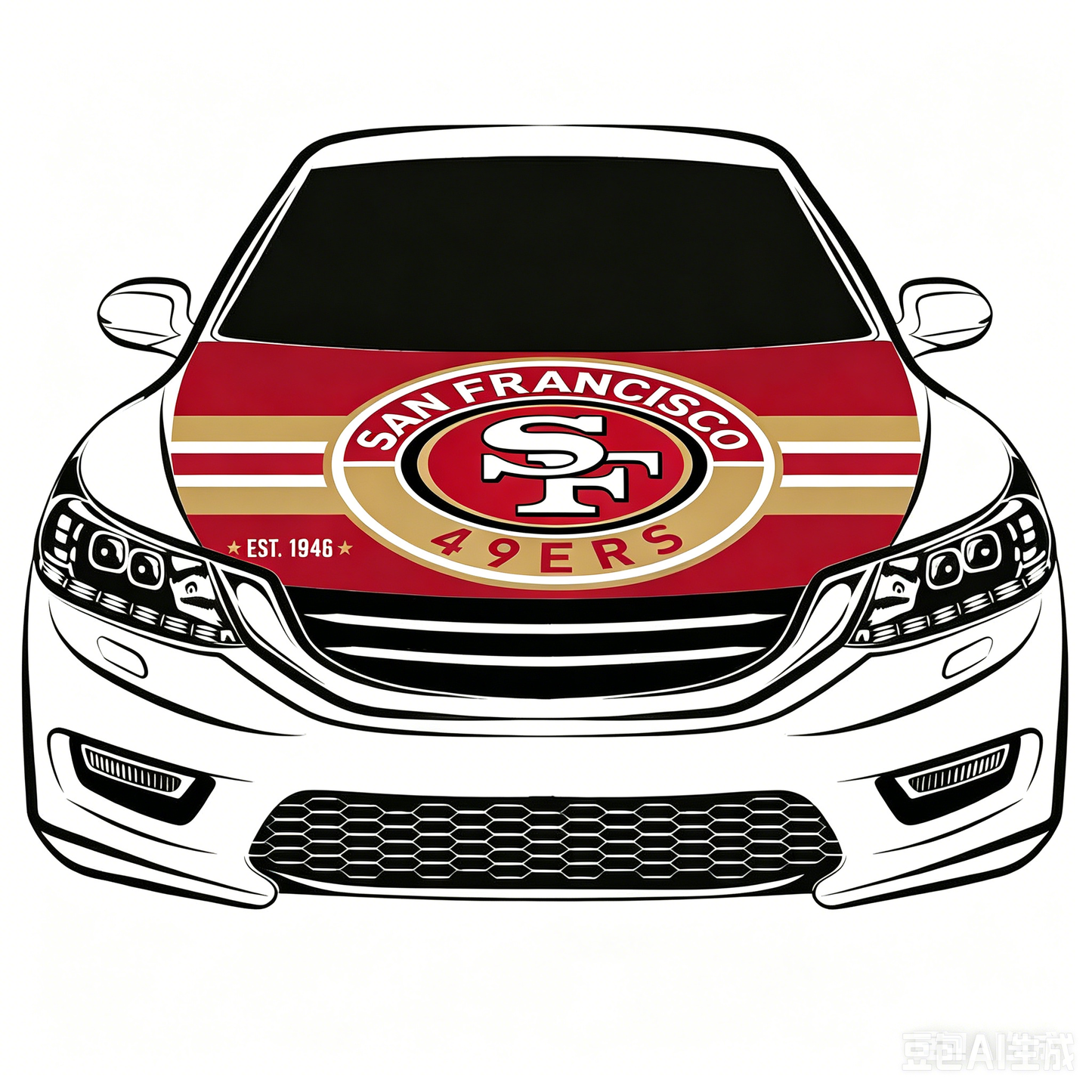 San Francisco 49ers Flag-3.3x5 Ft 6X7Ft Car Hood Cover Banner Flag Of NFL SF 49ers -100% polyester