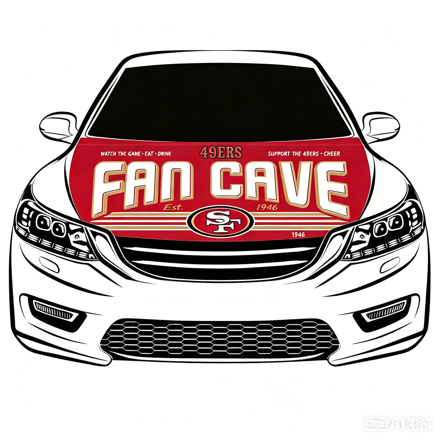 San Francisco 49ers Flag-3.3x5 Ft 6X7Ft Car Hood Cover Banner Flag Of NFL SF 49ers -100% polyester