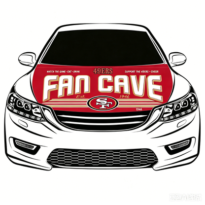 San Francisco 49ers Flag-3.3x5 Ft 6X7Ft Car Hood Cover Banner Flag Of NFL SF 49ers -100% polyester