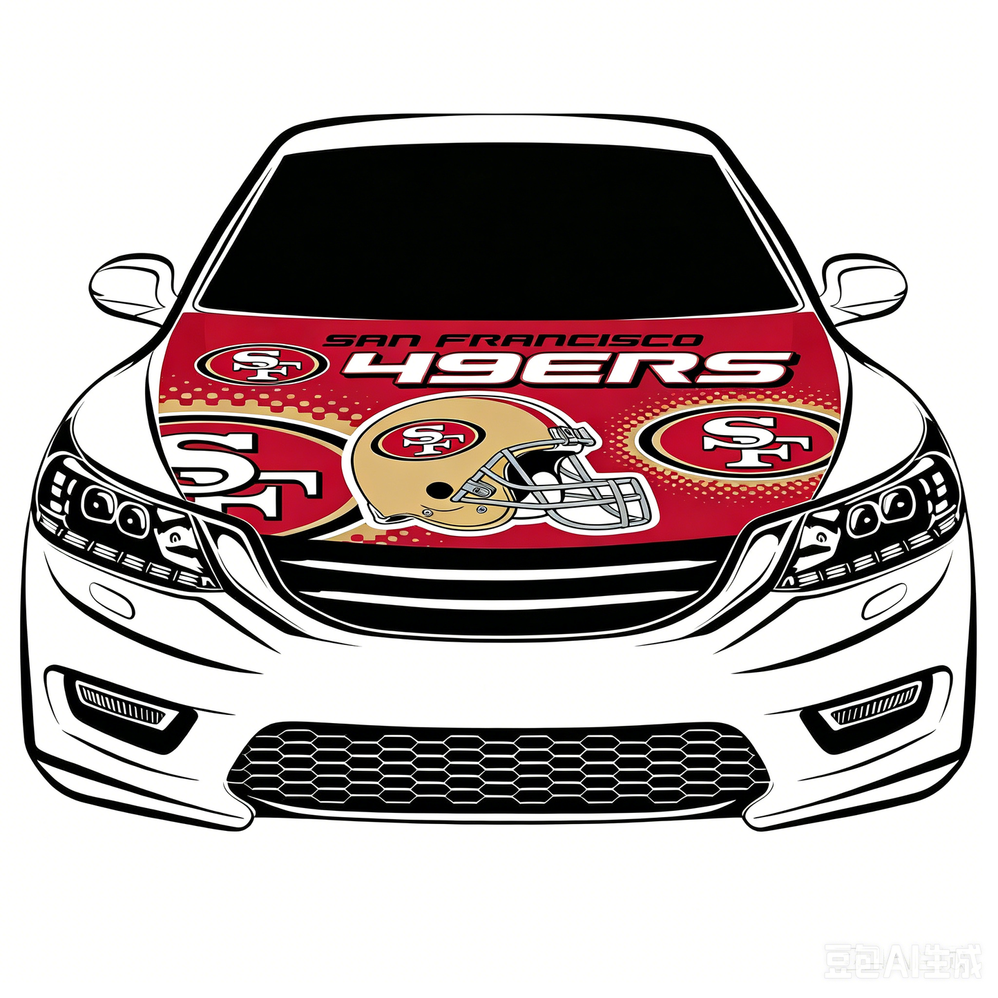 San Francisco 49ers Flag-3.3x5 Ft 6X7Ft Car Hood Cover Banner Flag Of NFL SF 49ers -100% polyester