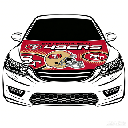 San Francisco 49ers Flag-3.3x5 Ft 6X7Ft Car Hood Cover Banner Flag Of NFL SF 49ers -100% polyester