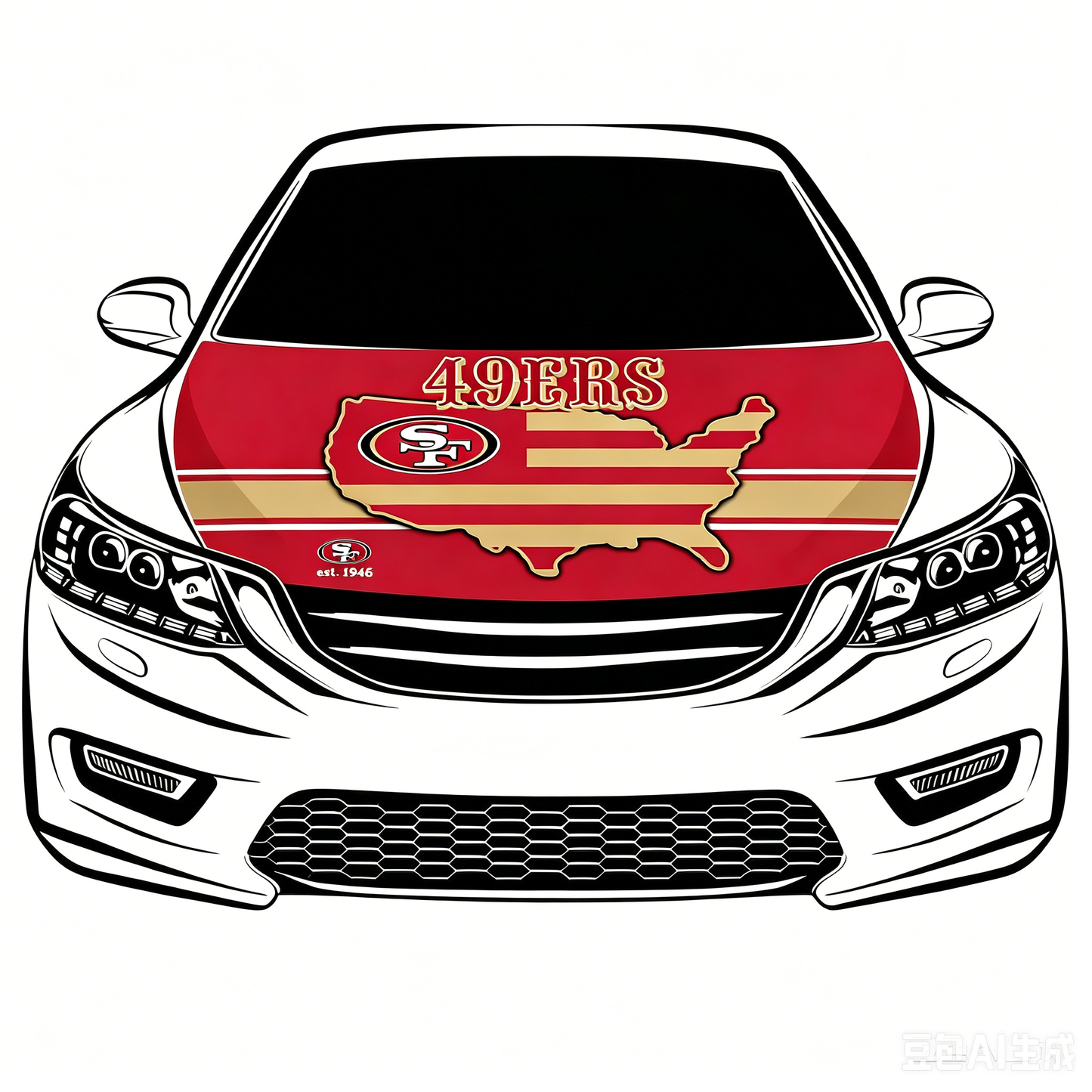 San Francisco 49ers Flag-3.3x5 Ft 6X7Ft Car Hood Cover Banner Flag Of NFL SF 49ers -100% polyester