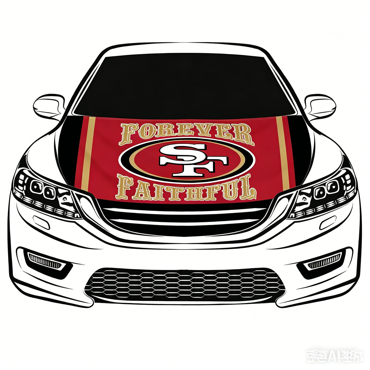 San Francisco 49ers Flag-3.3x5 Ft 6X7Ft Car Hood Cover Banner Flag Of NFL SF 49ers -100% polyester