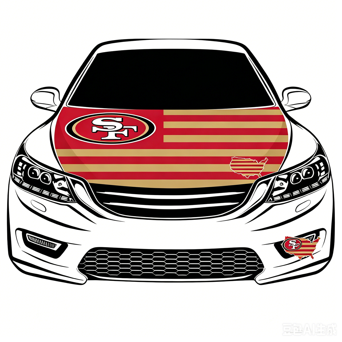 San Francisco 49ers Flag-3.3x5 Ft 6X7Ft Car Hood Cover Banner Flag Of NFL SF 49ers -100% polyester