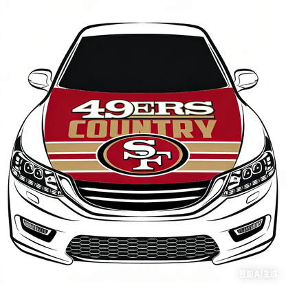 San Francisco 49ers Flag-3.3x5 Ft 6X7Ft Car Hood Cover Banner Flag Of NFL SF 49ers -100% polyester