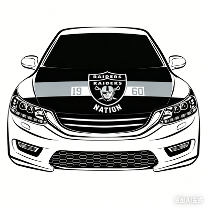 NFL Las Vegas Raiders Flag-3.3x5 Ft 6X7Ft Car Hood Cover Banner Flag Of Oakland Raiders -100% polyester