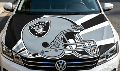 NFL Las Vegas Raiders Flag-3.3x5 Ft 6X7Ft Car Hood Cover Banner Flag Of Oakland Raiders -100% polyester