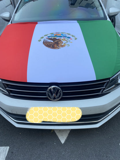 Camouflage green Car Hood Cover Flag ,Camouflage Engine Banner,3.3X5ft,100% Polyester Elastic Fabrics Can be Washed