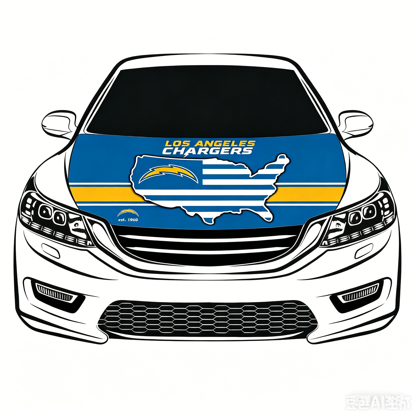 Los Angeles Chargers Flag-3.3x5 Ft 6X7Ft Car Hood Cover Banner Flag Of NFL Chargers -100% polyester