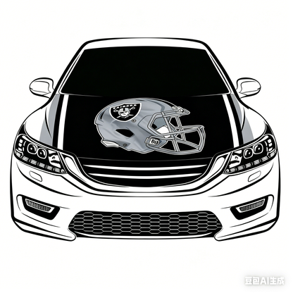 NFL Las Vegas Raiders Flag-3.3x5 Ft 6X7Ft Car Hood Cover Banner Flag Of Oakland Raiders -100% polyester