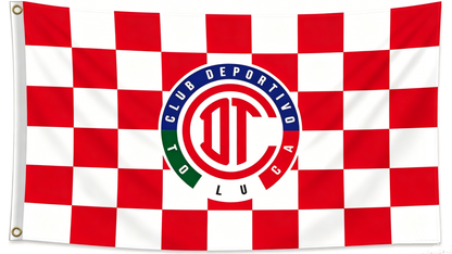 Toluca Flag --3x5 FT Football Club Deportivo Banner-100% polyester-2 Metal Grommets