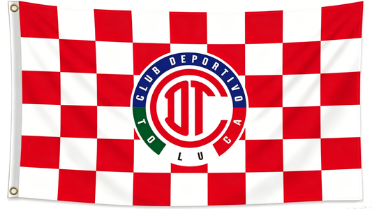 Toluca Flag --3x5 FT Football Club Deportivo Banner-100% polyester-2 Metal Grommets