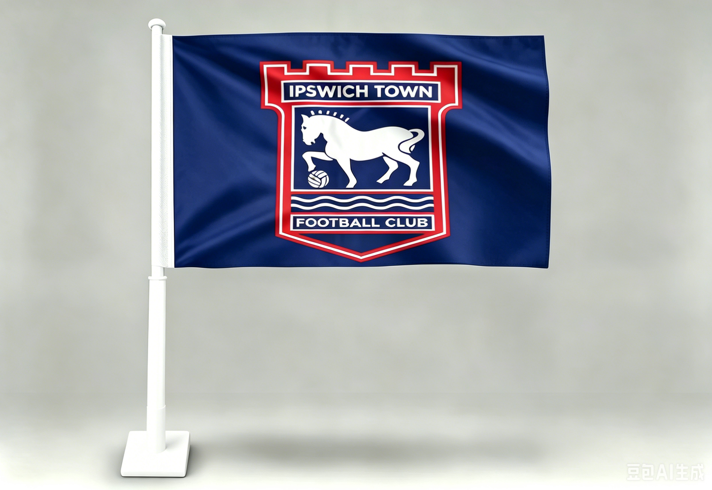 2 Pack Car Window Flag of Ipswich Town Football Club 11X18 Inch - England Ipswich Flag 100% Polyester, White Strong White Flagpole