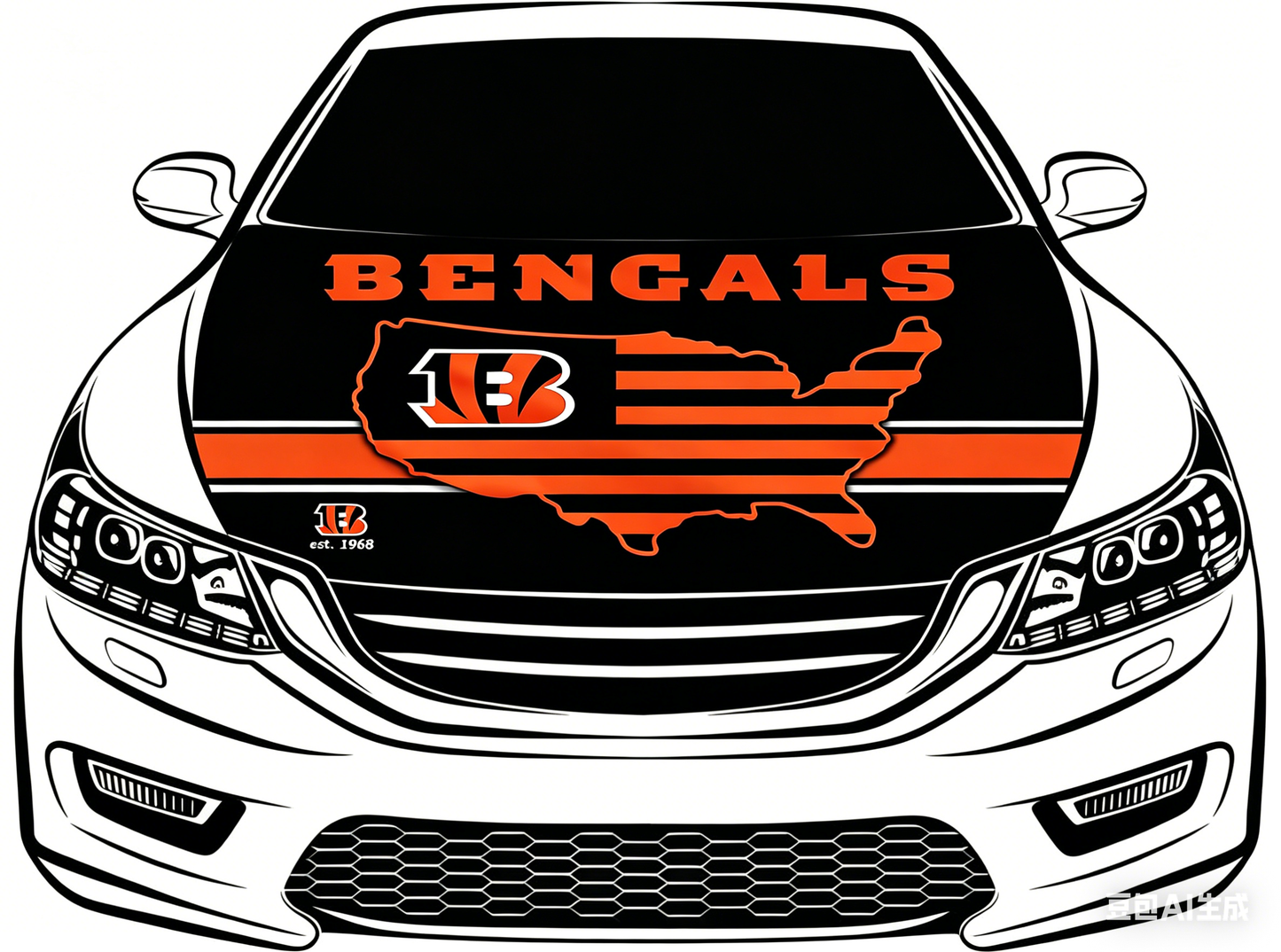 NFL Cincinnati Bengals Flag-3.3x5 Ft 6X7Ft Car Hood Cover Banner Flag OfCincinnati Bengals -100% polyester
