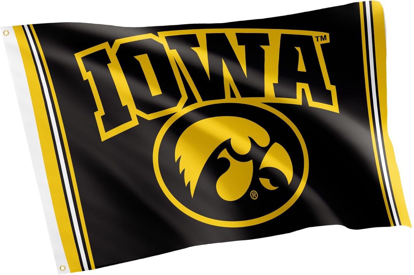 Iowa Hawkeyes Flag-3x5 FT NCAA Iowa Hawkeyes Flag-3x5 FT  Iowa University Banner-100% polyester-2 Metal Grommets Iowa University Banner-100% polyester-2 Metal Grommets