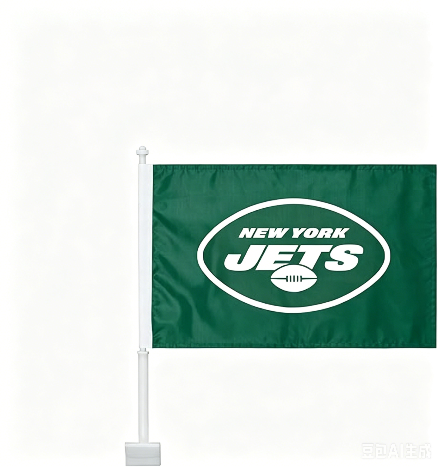 2 pack Car Window Flag of New York Jets 11X18 Inch 100% Polyester, White Strong White Flagpole