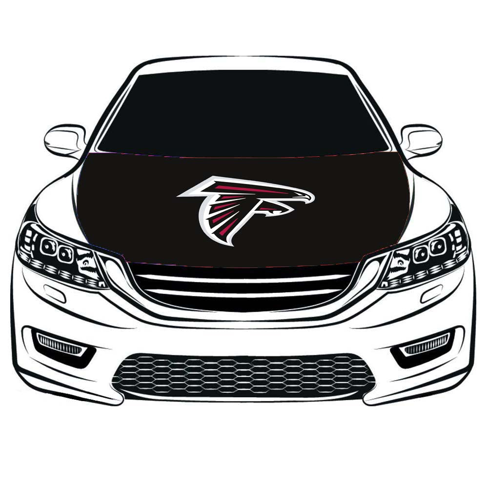 NFL Engine Banner Flag of Atlanta Falcons ,Atlanta Falcons Car Hood Cover Flag ,3.3X5ft, 100% Polyester Elastic Fabrics Can be Washed