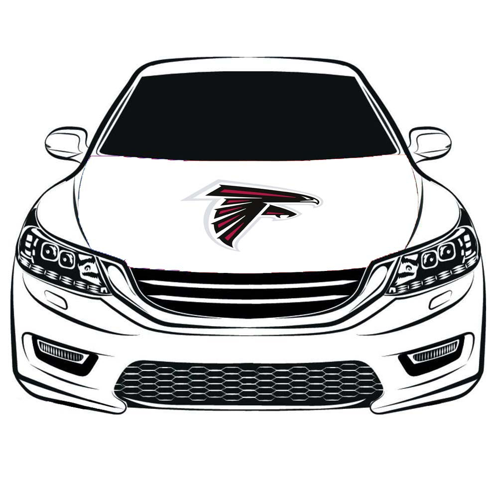 NFL Engine Banner Flag of Atlanta Falcons ,Atlanta Falcons Car Hood Cover Flag ,3.3X5ft, 100% Polyester Elastic Fabrics Can be Washed