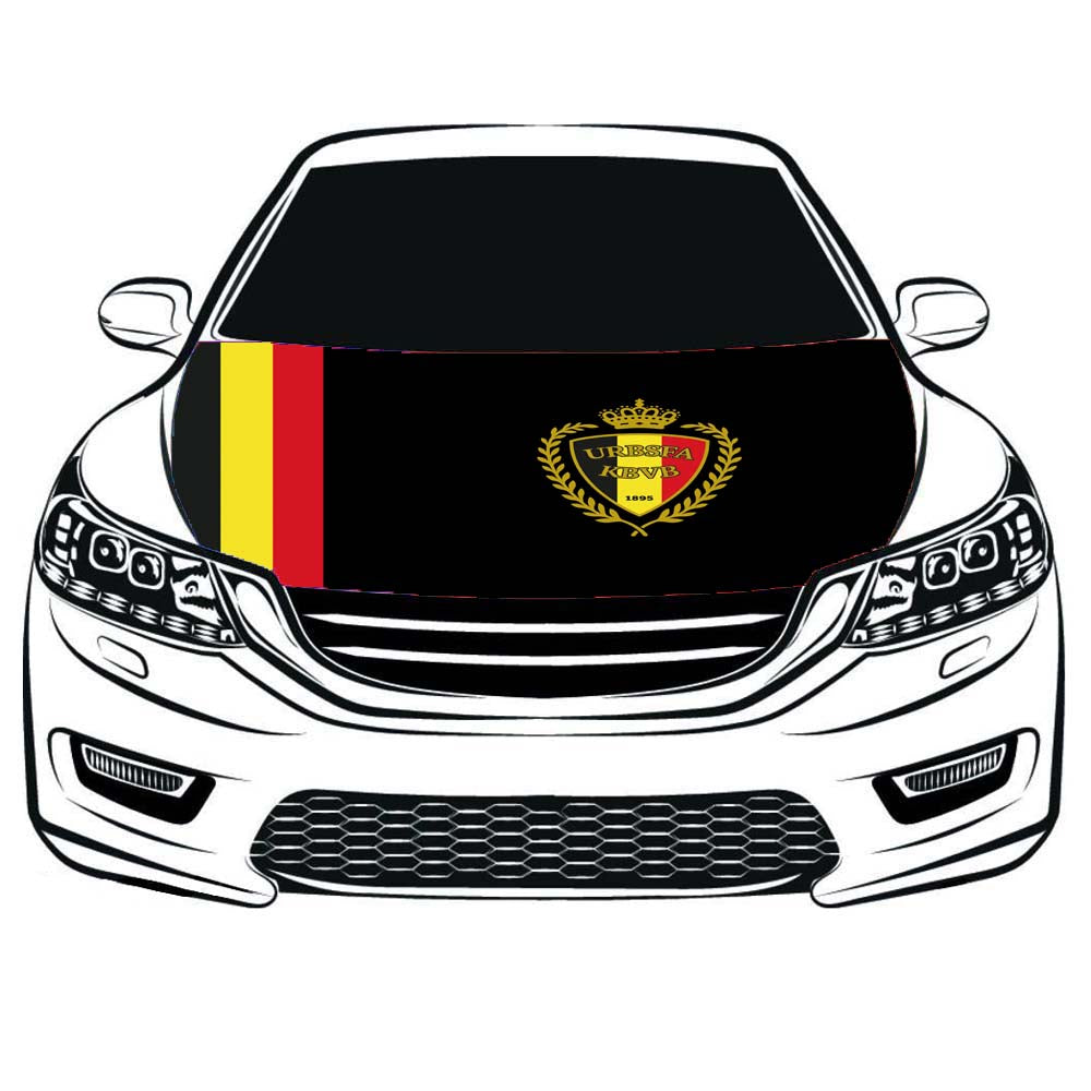 Belgium National Team Flag ,Belgium National Football Team Car Hood Cover Banner ,Engine Flag,3.3X5ft,100% Polyester Elastic Fabrics Can be Washed