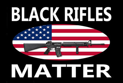 Black Rifles Matter Flag-3x5Ft Banner -100% polyester