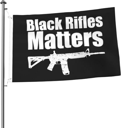 Black Rifles Matter Flag-3x5Ft Banner -100% polyester