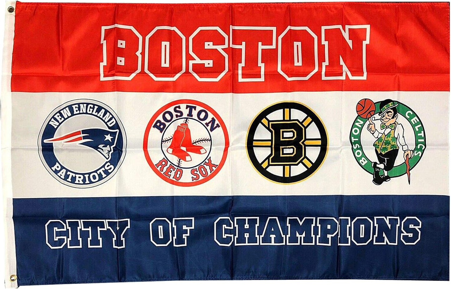 Boston Flag-3x5Ft Banner Of Boston City Champion -100% polyester-Patriots-Bruins-Red Sox-Celtics-